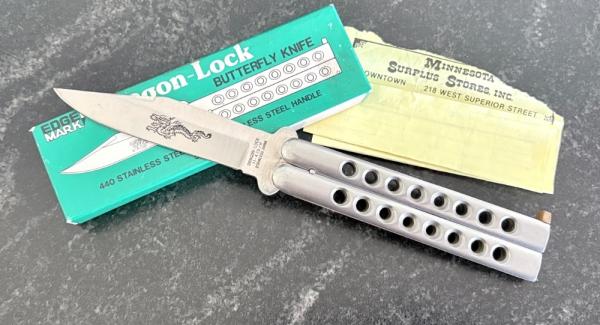 Vintage Gutmann Dragon Lock Balisong aka Butterfly Knife With Box, Japan, Unused Vintage Gutmann Dragon Lock Balisong aka Butterfly Knife With Box, Japan, Unused