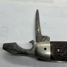 ULSTER 4BLADE BOY-SCOUT KNIFE DARK BROWN HANDLES 
