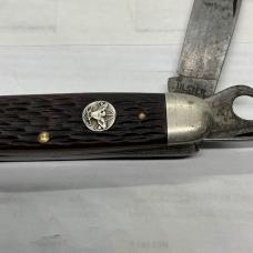 ULSTER 4BLADE BOY-SCOUT KNIFE DARK BROWN HANDLES 