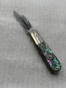 Winchester Trade Mark USA 2 Blade Abalone 28020 AB Barlow Pocket (24)
