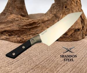 Microtech Chefs Knife Black G-10 wBolster Handle wStonewash M390MK 3000B-10BK