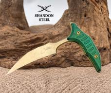Microtech & Bastinelli Bee Marfione Select Bronze Stonewash w/ Antique Green Handles & Bronze Hardwa