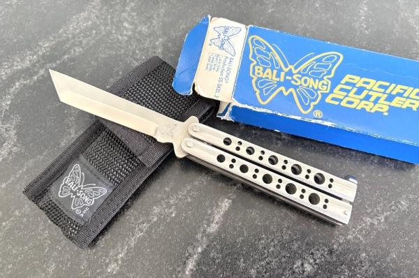 Vintage Pacific Cutlery Corp Balisong Butterfly Knife, Model 11 Tanto Blade, Used Vintage Pacific Cutlery Corp Balisong Butterfly Knife, Model 11 Tanto Blade, Used