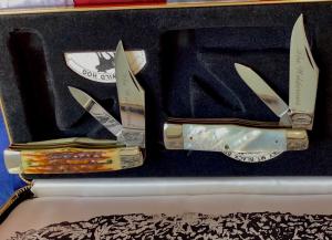 Vintage The Wilderness Smokey Mountain Knife Works GunStock Knife Set -NOS