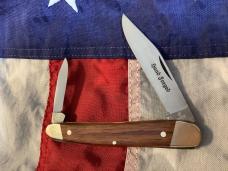 Vintage Hand Forged J A Henckels 2 Blade Half Whittler (Mdl# 1917) Pocket Knife w/ Wood Handles -NOS