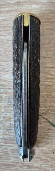 4 1/2"  Vintage Ward & Payne Sheffield Flat Bottom Pruning Knife, Very Nice Fat Stag