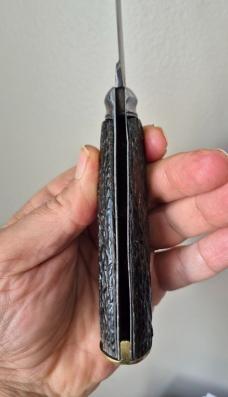 4 1/2"  Vintage Ward & Payne Sheffield Flat Bottom Pruning Knife, Very Nice Fat Stag