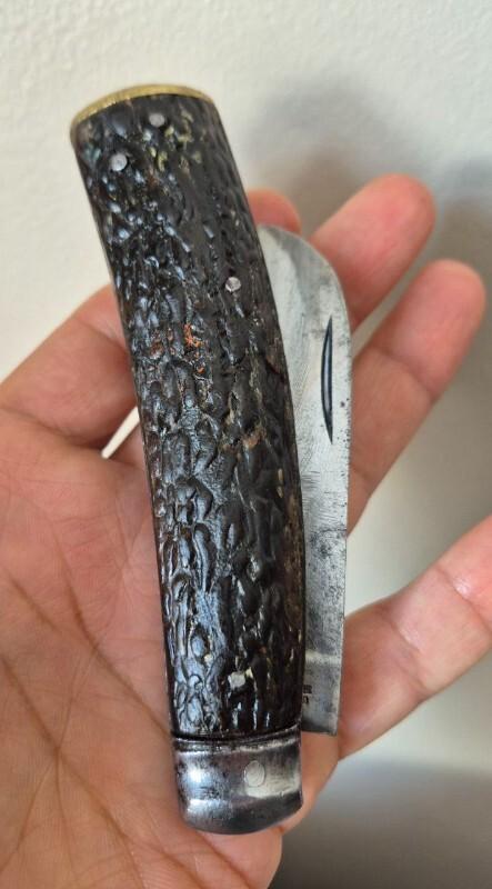 4 1/2" Vintage Ward & Payne Sheffield Flat Bottom Pruning Knife, Very Nice Fat Stag 4 1/2" Vintage Ward & Payne Sheffield Flat Bottom Pruning Knife, Very Nice Fat Stag