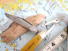 RARE VTG COLONIAL/RANGER USA Scissors Yellow Pocket Knife ADV: STACKPOLE CARBON