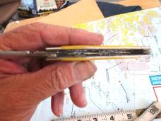 RARE VTG COLONIAL/RANGER USA Scissors Yellow Pocket Knife ADV: STACKPOLE CARBON