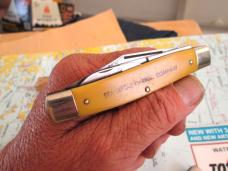 RARE VTG COLONIAL/RANGER USA Scissors Yellow Pocket Knife ADV: STACKPOLE CARBON