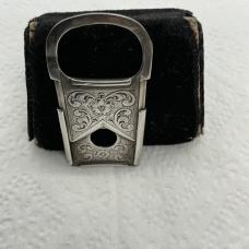 STERLING SILVER VICTORIAN CIGAR CUTTER SLIDING  HAND ENGRAVED 