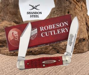 Robeson Swellcenter Moose Pocket Knife Stainless Steel Blades Jigged Bone Handle