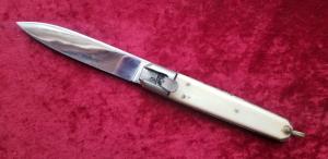 Vintage French Large Bone Coffin Leverlock 