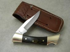 Case XX SS USA 9 Dot P197 LSSP Wood Shark Tooth Lockback Knife & Leather Pouch