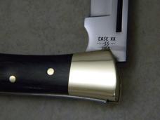 Case XX SS USA 9 Dot P197 LSSP Wood Shark Tooth Lockback Knife & Leather Pouch