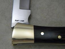 Case XX SS USA 9 Dot P197 LSSP Wood Shark Tooth Lockback Knife & Leather Pouch
