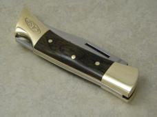 Case XX SS USA 9 Dot P197 LSSP Wood Shark Tooth Lockback Knife & Leather Pouch