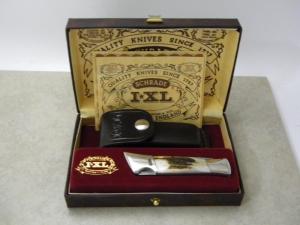 I*XL Schrade Wostenholm Sheffield England Stag SW 1 Lockback Knife & Pouch NIB