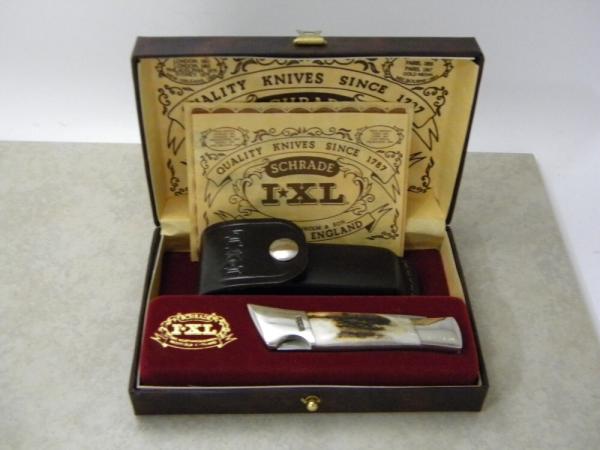 I*XL Schrade Wostenholm Sheffield England Stag SW 1 Lockback Knife & Pouch NIB I*XL Schrade Wostenholm Sheffield England Stag SW 1 Lockback Knife & Pouch NIB