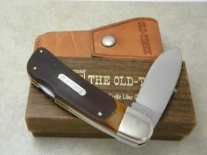 Schrade USA 51OT Delrin Old Timer Lockback Big Timer Knife NIB and Leather Pouch