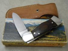 Western USA S-532 Wood 1979 Westlock Lockback Knife New w/Leather Pouch