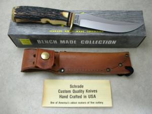 Schrade USA 498S 49ers Fixed Blade Knife wLeather Sheath NIB