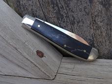 Case Mini Trapper Folding Knife 11011 Gray Birdseye Maple Burl Handle Stainless Steel Blades - New