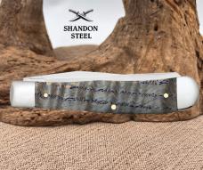 Case XX™ Trapper Blue Curly Oak Wood 47490 Stainless Pocket Knife