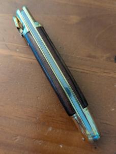 NOS BRASS AND PALISADER WOOD BIRDHEAD MANIAGO ITALY AUTOMATIC 