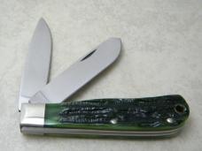 Remington USA R1123 2007 25th Anniversary Green Bone Silver Bullet Trapper Knife in Tin
