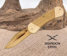 JJ's Knife Kit For One Wooden Canoe Folding Knife American-Hardwood Construction