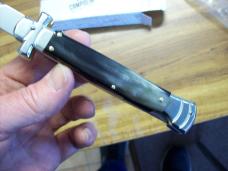 A. G. A. Campolin Maniago, Italy Maltese Cross Bayonet 9 Incher Lockback W/Brazilian Horn UNUSED!
