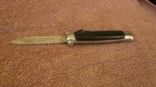 Vintage 21cm Italian Etched OTF DA Black metal button automatic