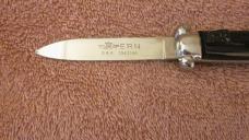 Vintage 21cm Italian Etched OTF DA Black metal button automatic