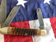 1999 Case xx Stockman w/ Brown Jigged Bone Handles (mdl# ROG6347 D) w/ Damascus Blades -NOS