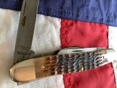 1999 Case xx Stockman w/ Brown Jigged Bone Handles (mdl# ROG6347 D) w/ Damascus Blades -NOS