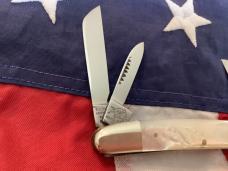 Bulldog Brand Congress Tobacco Blade Etch w/ Flashy Mother of Pearl Handles - NOS