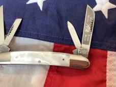 Bulldog Brand Congress Tobacco Blade Etch w/ Flashy Mother of Pearl Handles - NOS
