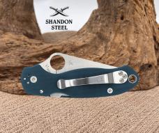 Spyderco Para 3 CPM-SPY27 Satin Blade Blue G-10 Handles Paramilitary C223GPCBL