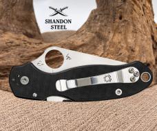Spyderco Para 3 CPM S45VN Stonewashed Plain Edge Black G10 Paramilitary 3 C223GP