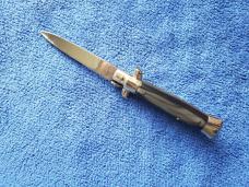 NOS 15 CM / 6'' Oreste Di Bon Swivel Bolster Stiletto Imitation Horn Flat Grind Blade D-Stamp 3