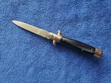 NOS 15 CM / 6'' Oreste Di Bon Swivel Bolster Stiletto Imitation Horn Flat Grind Blade D-Stamp 4
