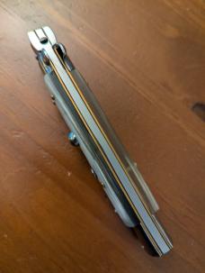 FRANK BELTRAME 23CM 9" BAYONET AUTOMATIC STILETTO FRENCH COW HORN...NEW AND SNAPPY! 