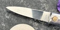 Rare Miniature Keychain Vendetta Corsa Switchblade Knife From Italy, Nice Stag, Unused