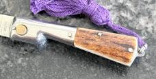 Rare Miniature Keychain Vendetta Corsa Switchblade Knife From Italy, Nice Stag, Unused