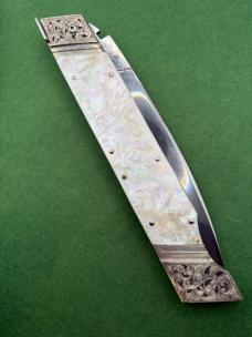 21” Renzo Pascotto Slant Bolster Display Knife in MOP