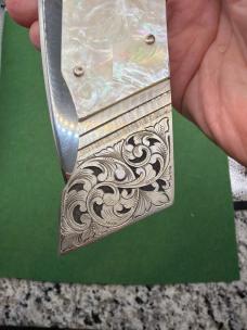 21” Renzo Pascotto Slant Bolster Display Knife in MOP