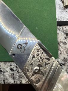21” Renzo Pascotto Slant Bolster Display Knife in MOP