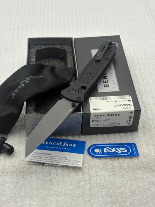 Benchmade 537GY Bailout Manual Opening New In Box Benchmade 537GY Bailout Manual Opening New In Box